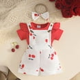 thumbnail image 2 of Gibobby Toddler Baby Girl Summer Clothes Toddler Girl T-Shirt Shorts with Belt Outfits Little Girl Clothes 2pcs Set Infant Girls Summer Outfits(Red,9-12 Months), 2 of 9