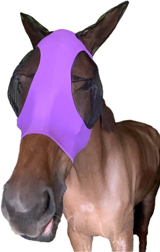 Horse Fly Mask Fly Mask with Nose and Ears Mesh Mask Effectively Protects The Horse from Sandstorms Avoids Direct Light and While Allowing Full Visibility 