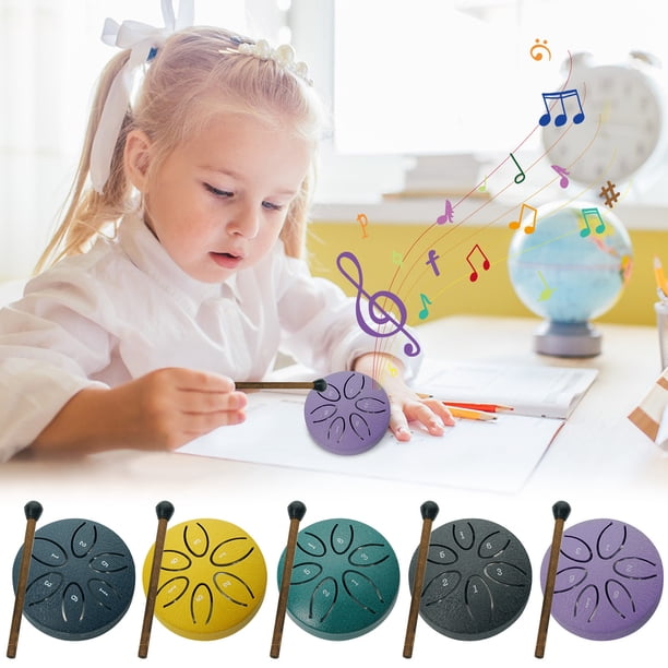 Mini Tambor de Lengüeta de Acero Buddha Stones, Sonido Melodioso, Tamaño Mini Portátil, Terapia de Sanación Sonora, Relajación y Meditación, Regalo de Iluminación Musical, Tamaño de 3 Pulgadas