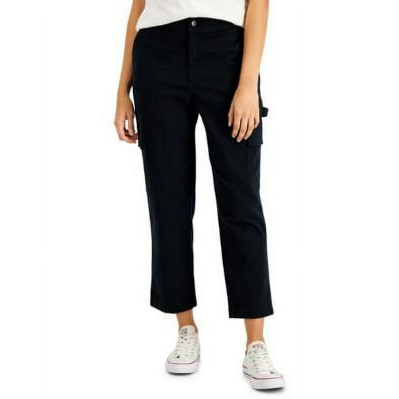 Style & Co Modern Cropped Cargo Pants Deep Black 12