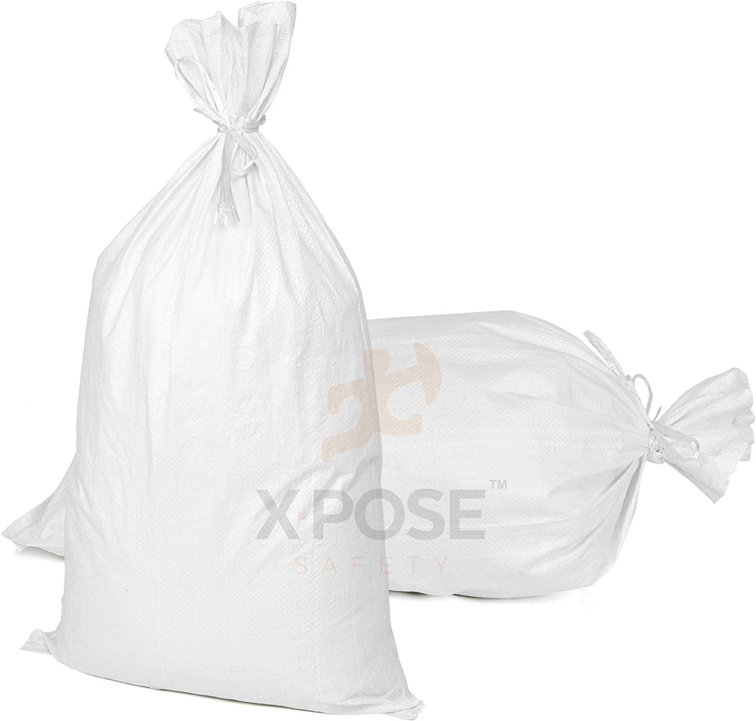 Heavy Duty Empty White Woven Polypropylene Sandbags for Flood Control 20 Pack Ties Included 15 x 27, 