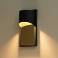 thumbnail image 2 of C Cattleya Modern Matte Black LED Outdoor Wall Light with Gold Stainless Steel Plate Accent, 2 of 6