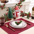 thumbnail image 4 of decorUhome Placemats Set of 6 - Cotton Linen Blend Washable Heat Resistant Dining Table Mats, Red, 13" x 19", 4 of 8