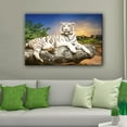 thumbnail image 2 of wall26 Canvas Wall Art - White Tiger Lying on The Rock - Giclee Print Gallery Wrap Modern Home Art Ready to Hang - 12x18 inches, 2 of 4