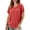 Red, variant on Asqwmvz Women's Solid Color V-Neck Short-Sleeve T-Shirt - Plus Size Loose-Fit Stretchy Cotton Basic Top for Casual Wear XL-8XL