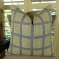 thumbnail image 1 of Thomas Collection Taupe Blue Plaid Modern Throw Pillow - 11093, 1 of 4