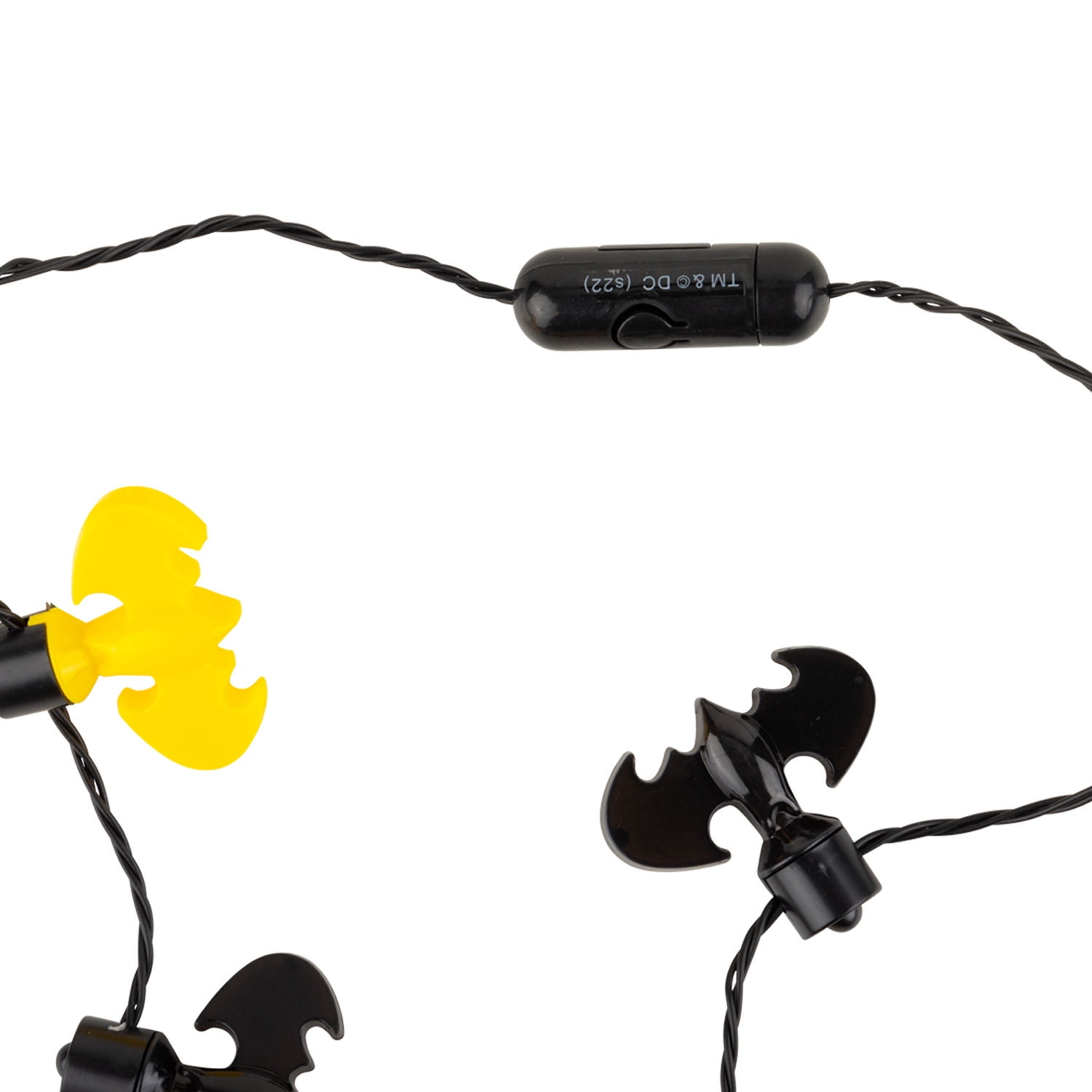 Batman Light Up Necklace, 3 Light Settings for Flashing Yellow and Black