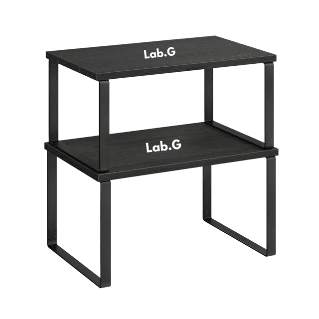 Organizador De Armario Apilable De Madera De Dos Piezas Multifuncional Lab.G Negro