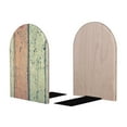 thumbnail image 2 of Lsque Hardwood Printed Wood Bookends,Non-Skid Bookend for Shelves,Heavy Duty Support Bookends,Non-Slip Foam Pads for Office, Home, and Library,1 Pair, 2 of 8