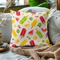 thumbnail image 3 of Summer Pillow Covers 20x20 Inch Set of 2Ice Cream Popsicle Decorative Throw Pillows Watercolor Orange Watermelon Kiwi Pillow Cases Farmhouse Home Decor for Cushion Couch Sofa Outdoor, 3 of 6