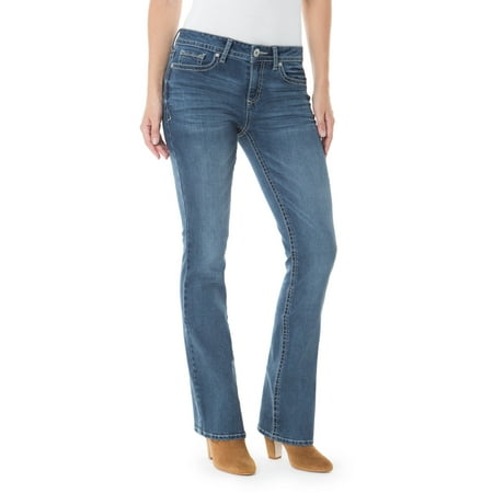 Women's Mid Rise Bootcut with Stich Pocket - Walmart.com