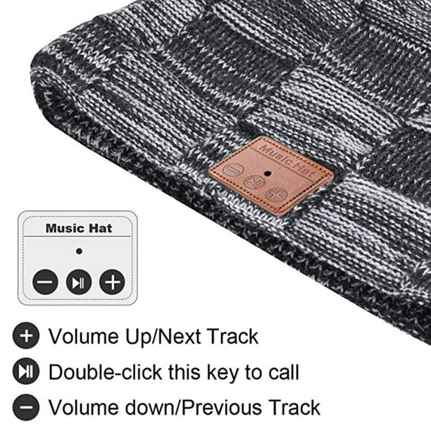 COTOP Cadeau pour Noël Bluetooth V5.0 - Bonnet d'hiver chaud - Bonnet de  musique et écharpe chaude avec doublure polaire - Cadeau pour