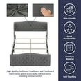 thumbnail image 7 of ZAFLY Queen Size Bed Frame with Headboard | Button Tufted Velvet/Dutch Velvet Bedroom Furniture | High Upholstered Platform Bed Frame, Queen Size, Dark Grey, 7 of 7