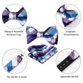 thumbnail image 6 of HISDERN Men Purple Plaid Bow Ties Self Tie Bow Tie Formal Bowtie Tuxedo Bowties Pocket Square Set, 6 of 11