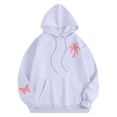 thumbnail image 4 of Chandail à Capuchon Graphique Rose pour Femmes 2024 Mignon Chandail en Molleton Preppy à Manches Longues avec Cordon de Serrage et Poches, 4 of 5