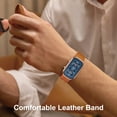 thumbnail image 3 of Men’s Vintage Quartz Watch Rectangular Dual-Dial Design with Dual Time Zone,Waterproof Man Watch with Leather Strap, Perfect for Travel & Business, 3 of 7