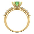 thumbnail image 4 of 1.66 ct Brilliant Round Cut Green Zircon 14k Yellow Gold Solitaire with Accents Engagement Bridal Wedding Ring Band Set size 9.5, 4 of 7