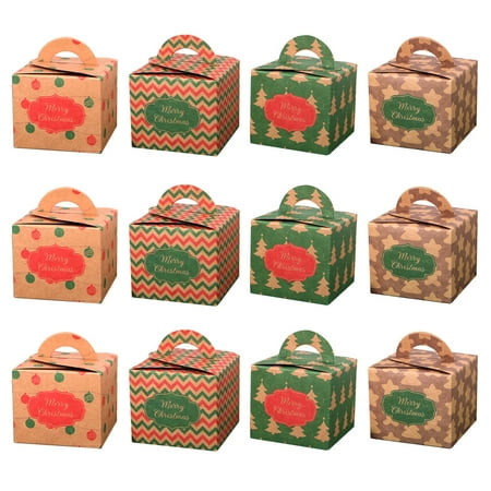 

HOMEMAXS 12PCS Colorful Printed Christms Apples Boxes Festive Cookies Gift Holder Candy Dessert Containers for Party Favor Packaging Decor (Random Pattern)