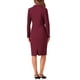 thumbnail image 3 of Conjuntos de traje para mujer INSPIRE CHIC, blazers de manga larga y falda lápiz, dos piezas, atuendos de trabajo, color rojo vino, talla XS, 3 of 6