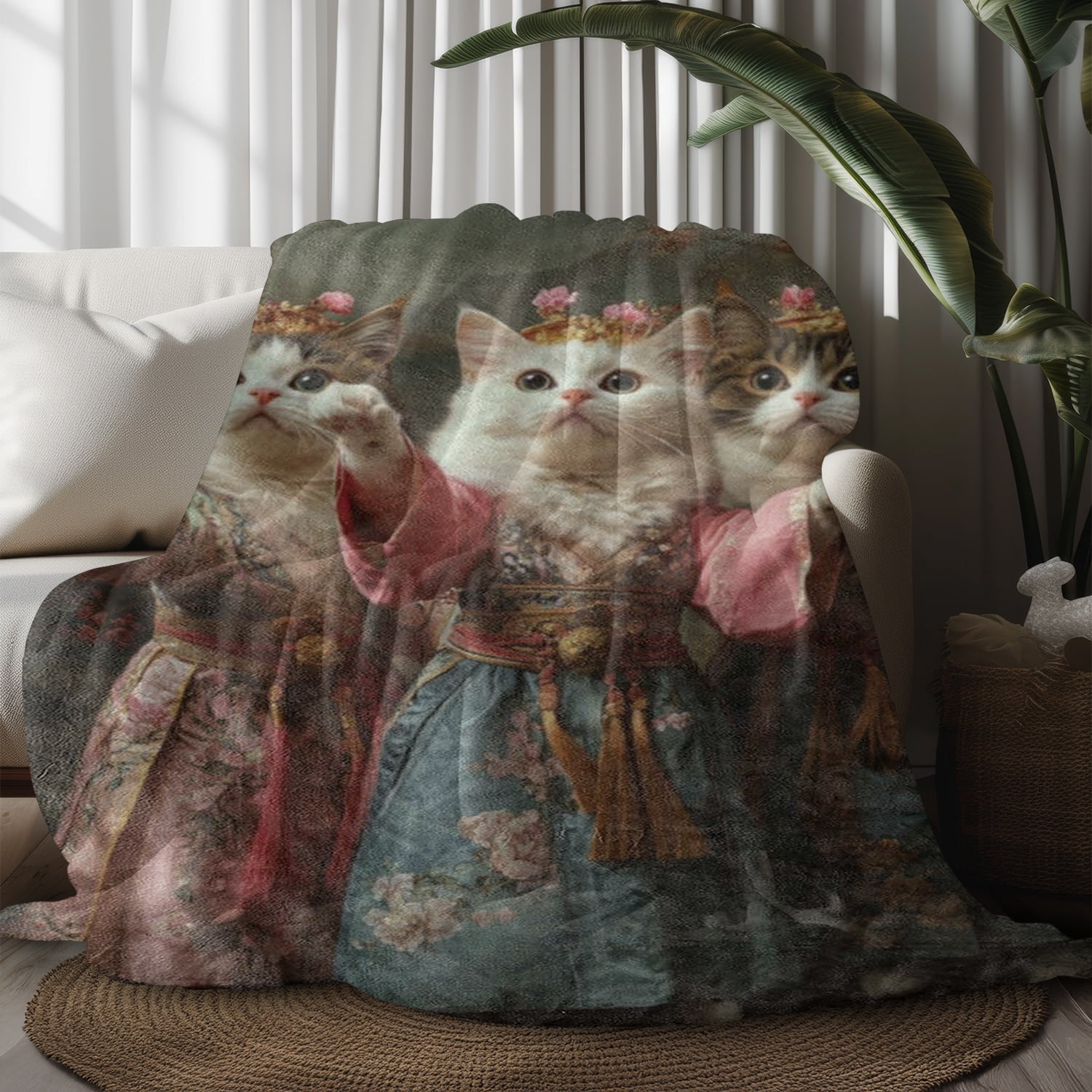 Fleece Blanket for Bed & Sofa - Soft Printed Throw Blanket, Fuzzy Blankets & Throws 50x60 Inches