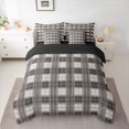 thumbnail image 2 of Homewish Check Geometric 7-Piece Twin Bedding Sets,Modern Geometric Pattern Bedding Comforter Set,Brown Gray Sheet Sets For Boys Teens,Ultra Soft Home Decor Reversible, 2 of 8