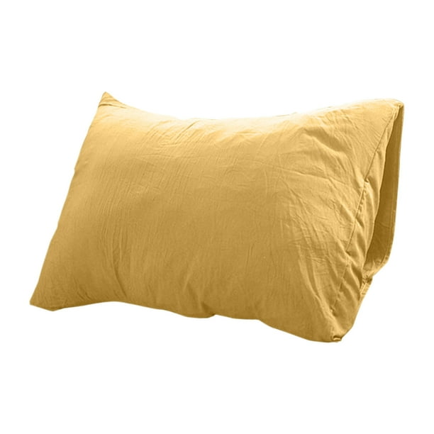 Funda de Almohada sin Impresión Color Sólido Lavado Algodón, Coreless Ropa de Cama Estilo Conciso, 74x48cm, Tejido de Poliéster, Funda de Almohada Transpirable Suave
