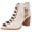 White, variant on Summer Peep Toe Heels Sandals for Women Block Chunky Heeled Sandals Ladies Cutout Dress Shoes with Back Zipper Ankle Booties