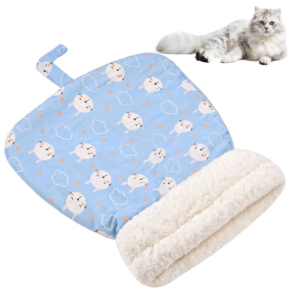 Cat Sleeping Bag for Indoor Cats, 140°F Self-Warm Lock Plush Cozy Winter Bed, Enclosed Soft Large Cat Sack for Small Dogs, 21.6x17.7"