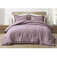 thumbnail image 2 of Chezmoi Collection Nora 2-Piece Mauve Ruffled Edge Trim Microfiber Comforter Set, Twin Size, 2 of 9
