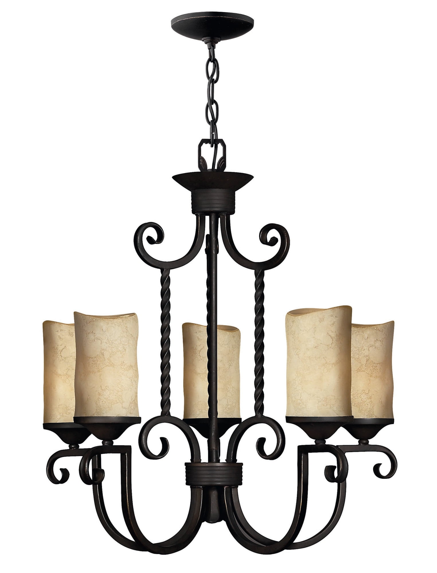 Hinkley Lighting H4015 Casa 5 Light 1 Tier Candle Style Pillar Candle Chandelier