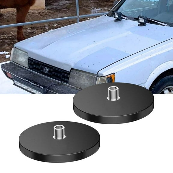 Nilight 2Pcs 4.5 "Magnetic Base Led Light Bar Mounting Brackets, Powerful Sucker Holder for Bottom-Mounted Offroad Led Work Light Mounting on Hood