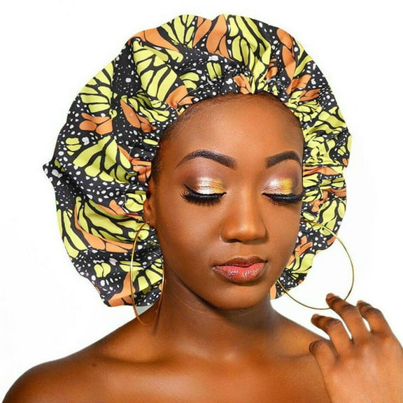 Baqcunre Hats for Women, Satin Lined Bonnet Women Big Size Beauty Print Satin Silk Bonnet Sleep Cap Hat,