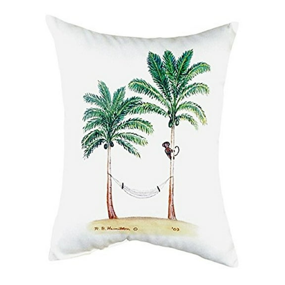 Betsy Drake NC085 16 x 20 in. Palm Trees & Monkey No Cord Pillow