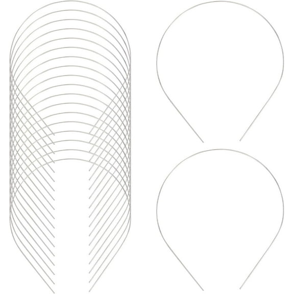 30Pcs 1mm Wide Silver Thin Plain Blank Metal Headbands Wire Hair Bands Hair Hoop Smooth Metal Base Holder Clasp for Women Men DIY Hair Accessories Craft DIY