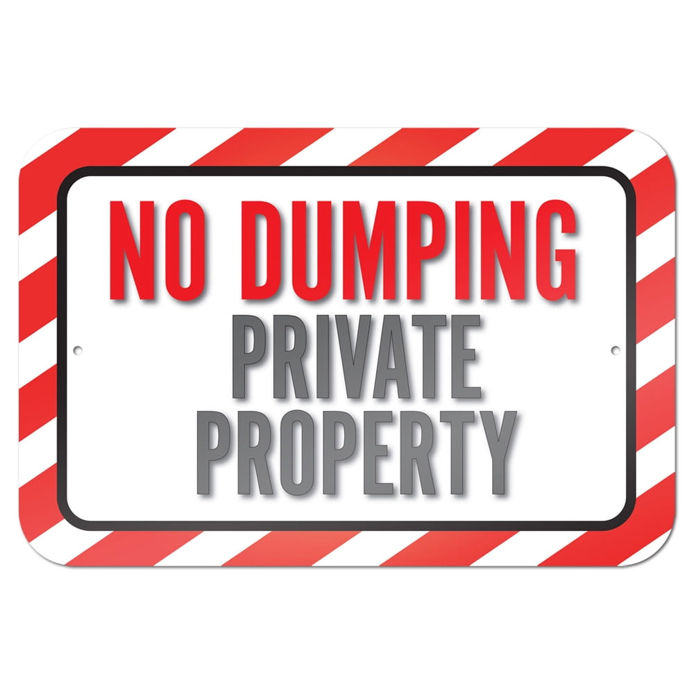 No Dumping Private Property 9" x 6" Metal Sign Walmart