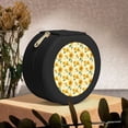 thumbnail image 6 of Yiaed Yellow White Plaid Sunflower Print Travel Jewelry Case Bridesmaid Gift Boxes Jewelry Travel Organizer Small Round Jewelry Box Mini Storage-Black, 6 of 7