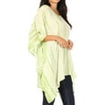 thumbnail image 3 of Sakkas Wren Lightweight Circle Poncho Top Blouse With Detailed Embroidery - TD-Green - One Size Regular, 3 of 5