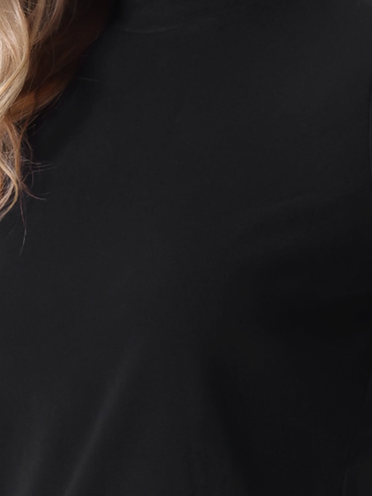 DARING DIVA Women's Half Sleeve Mock Turtleneck Casual Top XL Black