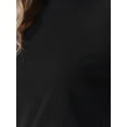 thumbnail image 5 of INSPIRE CHIC Half Sleeve T Shirts for Women Turtleneck Top Casual Blouses Solid Elastic Soft Elbow Length Tops S Black, 5 of 6