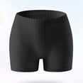 thumbnail image 4 of TEAJOPSUU Women's Panties Stretchy High Waisted Ribbed Boxer Briefs Full Coverage Seamless Comfy Boyshorts Underwear Black, 4 of 6