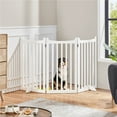 thumbnail image 6 of Yaheetech 35.6" Tall 3-Panel Wooden Pet Gate with Support Feet, White, 6 of 7