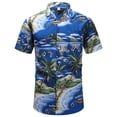 thumbnail image 3 of Camisa hawaiana de playa para hombre, ropa con estampado 3D de hojas de madera, palmeras y2k, blusa informal de verano con solapa y manga corta, 3 of 5