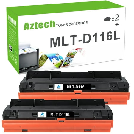 A Aztech 2-Pack Compatible Toner Cartridge for Samsung MLT-D116L use with Samsung Xpress SL-M2825DW SL-M2625D SL-M2875FW SL-M2875FD SL-M2885FW SL-M2835 Printer (Black)