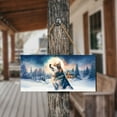 thumbnail image 4 of Hello Winter Siberian Husky Welcome Snowy Night Watercolor Vintage Landscape Wood Sign Husky Dog Lover Gifts Hanging Wall Home Decor - 01011, 4 of 5