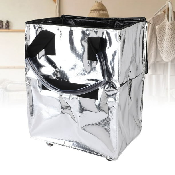 Carrito De Compras Plegable Con Ruedas, Bolsa De Comestibles De Gran Capacidad Sobre Ruedas, Carrito De Rodillos Plegables A Prueba De Agua Para Supermercados, Visitas Al