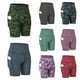 thumbnail image 1 of Pantalones cortos deportivos para mujer Pantalones cortos de yoga Estampado de camuflaje Bolsillo de cintura alta, 1 of 8