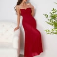 thumbnail image 5 of Women's Mesh Dress Slip Cowl Neck Maxi Dress Bodycon Mermaid Long Evening Dress for Party Cocktail Wedding Guest Prom Wine S, 5 of 7