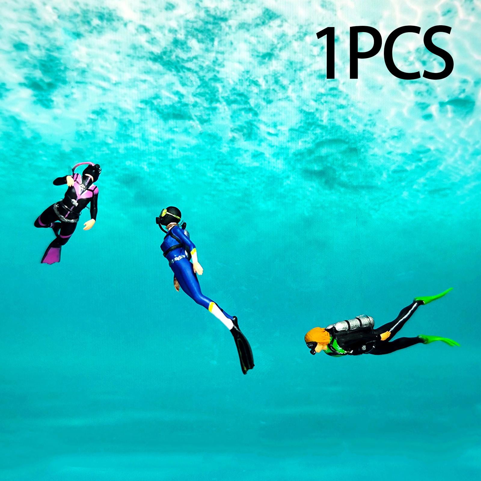 1/64 Action Figurines People Figurines Collectibles Sand Table Ornament Miniature Hand Painted Diving Character Model for Diorama DIY Scene Blue