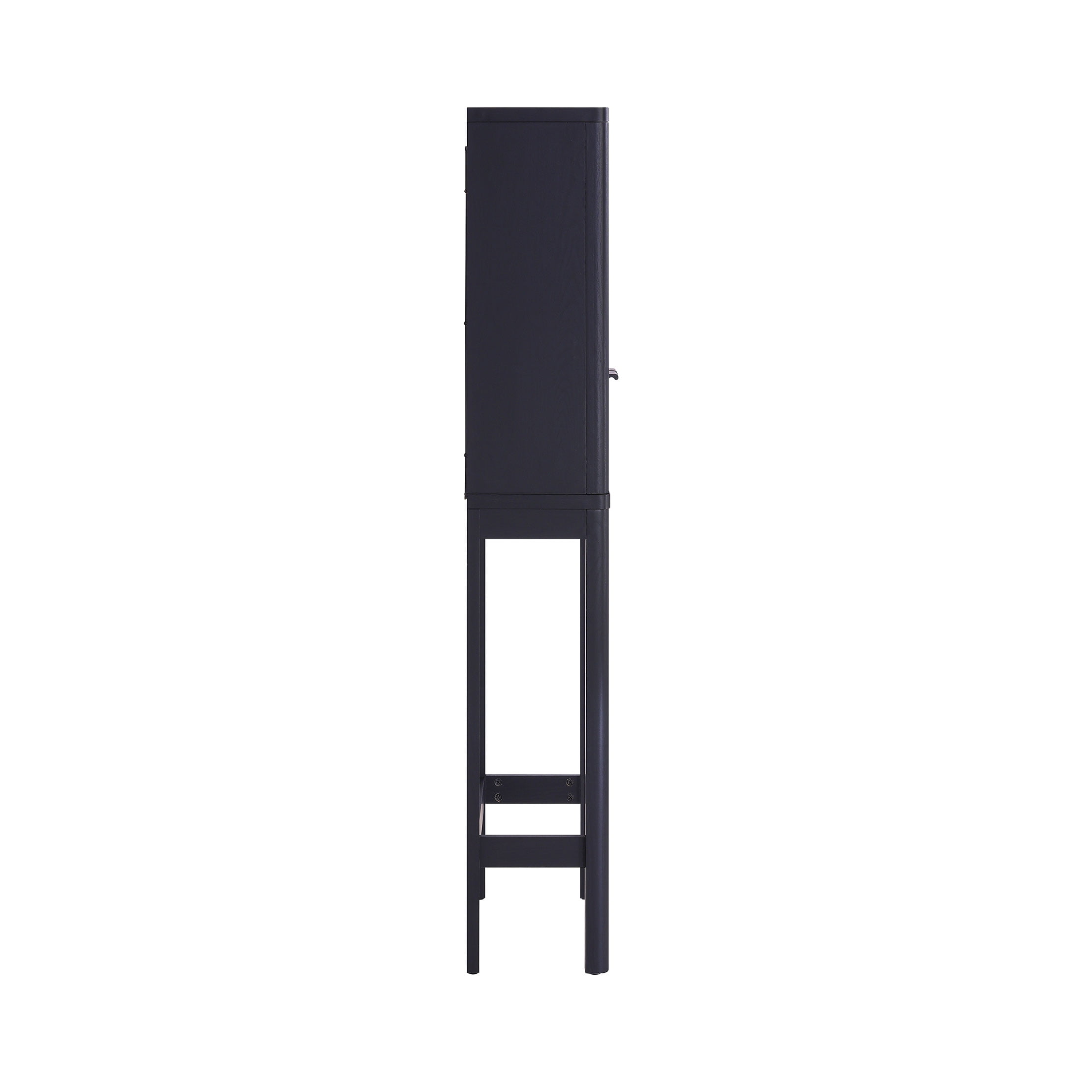 Beautiful Fluted Over-The-Toilet Storage Cabinet, Rich Black