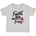 thumbnail image 3 of Inktastic Breast Cancer Awareness Faith over Fear with Pink Ribbon and Arrow Girls Baby T-Shirt, 3 of 5